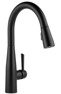 lot 114 image: Delta Faucet Essa Kitchen Faucet with Pull Down Sprayer, Kitchen Sink Faucet Matte Black, Magnetic Docking Spray Head, Delta Kitchen Faucet Pull Down, Matte Black 9113-BL-DST OPENDAMAGED BOX, LIKE NEW