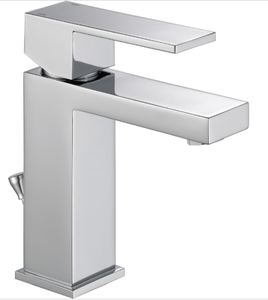 lot 115 image: Delta Modern Single Handle Project-Pack Bathroom Faucet Chrome SLIGHTLY USED, DAMAGEDOPEN BOX