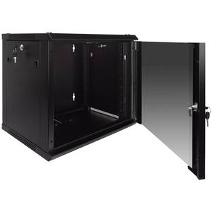 lot 34 image: NavePoint 9U 9RU 9 Rack Unit Height Wallmount Networking Server  Audio Video Cabinet - Locking Enclosure