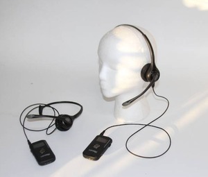 lot 47 image: Lot of 2 Listen Technologies ListenTalk Two-Way Communication Transceivers with Headsets