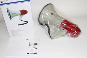 lot 74 image: New in Box AudioVox  MG Electronics PGM-25 Megaphone with 25-Watt Built-in Siren
