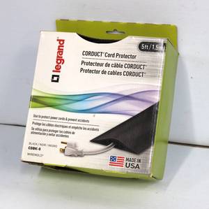 lot 117 image: Lot Of 2 Legrand 5 Ft Each, Cord Protector, Use To Protect Cords & Prevent Accidents
