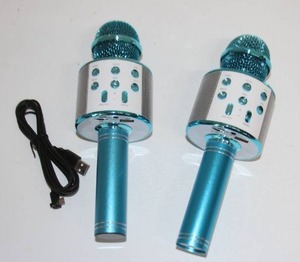 lot 119 image: PAIR of Bluetooth Wireless Handheld Karaoke 3-1 Recording Microphones with Built-in Speaker - Model WS-858
