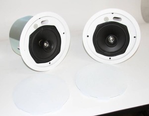 lot 147 image: PAIR of JBL Control Contractor  Commercial 26CT In-Ceiling Round Pro Audio Loudspeakers  Speakers w Ceiling Hardware