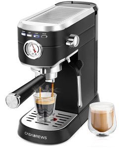 lot 107 image: CASABREWS Espresso Machine 20 Bar, Stainless Steel Espresso Maker with Milk Frother Steam Wand