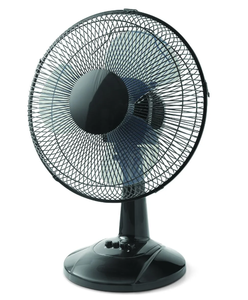 lot 116 image: Mainstays 12 3-Speed Oscillating Table Fan, FT30-8MBB