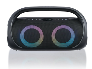 lot 120 image: Groove Onn. Portable FM Boombox with LED Lighting