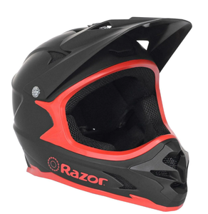 lot 179 image: Size Medium Razor Full Face Multi-Sport Helmet, BlackRed, For Ages 8 & Up