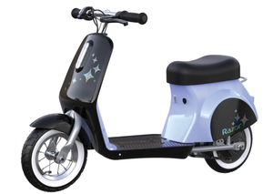lot 193 image: Razor Pocket Mod Petite - Purple, 12V Miniature Euro-Style Electric Scooter, up to 8 mph, for Ages 7