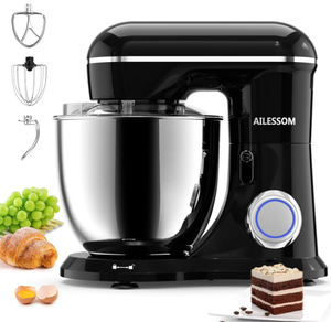 lot 204 image: Ailessom New Stand Mixer,6.5-QT 660W 10-Speed Tilt-Head Kitchen Electric Mixer