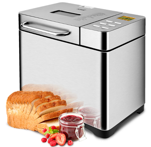 lot 206 image: KBS 19-in-1 2LB Bread Maker Machine Fully Automatic LCD Display, Stainless Steel Model# 013