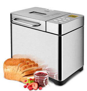 lot 209 image: KBS 19-in-1 2LB Bread Maker Machine Fully Automatic LCD Display, Stainless Steel Model# 013