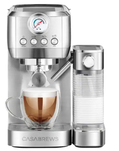 lot 211 image: Casabrews 20 Bar 3-in-1 Auto-frothing Espresso Machine with Milk Tank