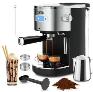 lot 214 image: Gevi Espresso Machines 20 Bar Fast Heating Automatic Coffee Machine with Milk Frother Steam Wand
