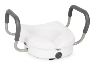 lot 219 image: Equate Raised Toilet Seat With Handles, 5 Seat Riser with Arms, Fits Most Toilets, 350 lb Capacity