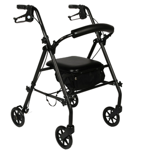lot 223 image: Equate Rolling Walker for Seniors, Rollator with Seat and Wheels, Black, 350 lb Capacity