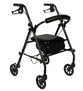 lot 225 image: Equate Rolling Walker for Seniors, Rollator with Seat and Wheels, Black, 350 lb Capacity