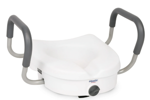 lot 234 image: Equate Raised Toilet Seat With Handles, 5 Seat Riser with Arms, Fits Most Toilets, 350 lb Capacity