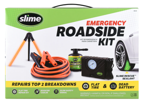 lot 328 image: Slime Emergency Roadside Kit with Tire Inflator, Jumper Cables and Tire Sealant