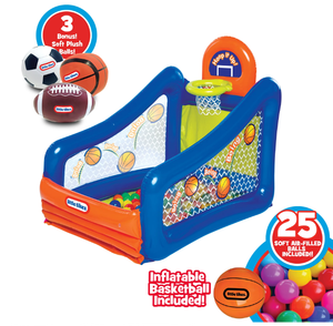 lot 363 image: Little Tikes Hoop It Up Play Center, 3 in 1Sports 25 Ball Value Pack, Indoor and Outdoor Play for Children 3 to 6 Years Old