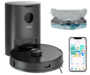 lot 389 image: AIRROBO T10 Robot Vacuum and Mop with Self-Empty Base, Lidar Navigation