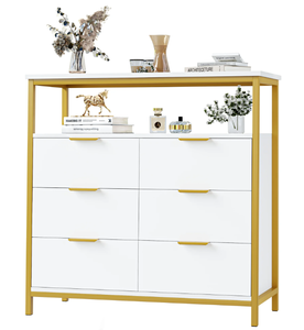 lot 395 image: Homfa 6 Drawer Dresser, Modern Storage Chest, Storage Cabinet for Living Room