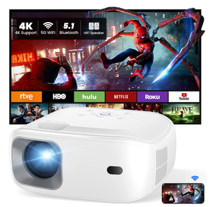 lot 440 image: HONPOW 4K Support Portable Projector with Wifi and Bluetooth Mini Projector with Speaker