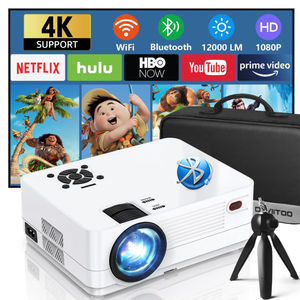 lot 444 image: Dxyiitoo 12000LM 4K Support Native 1080P HD Projector with WiFi and Bluetooth, Movie Projector for Outdoor Movies