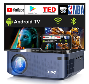 lot 455 image: Xgody Native 1080p Projector, Android TV 9.0 Smart Projector, WiFi Bluetooth Movie Projectors, Home Theater Projector