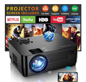 lot 463 image: ROCONIA 5G WiFi Bluetooth 4K Support Native 1080P, 15000LM Full HD Movie Projector