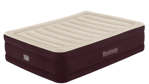 lot 550 image: Queen Size Bestway Maroon Tritech Airbed Queen with Built-in AC Pump