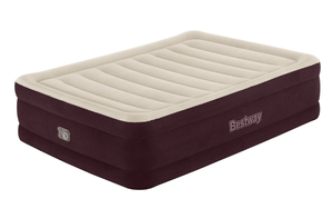 lot 552 image: Queen Size Bestway Maroon Tritech Airbed Queen with Built-in AC Pump