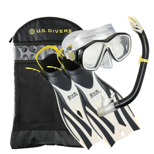 lot 556 image: Size SM U.S. Divers Playa Snorkeling Set - Mask, Fins, Snorkel, and Gear Bag Included