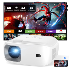lot 606 image: HONPOW 4K Support Portable Projector with Wifi and Bluetooth Mini Projector
