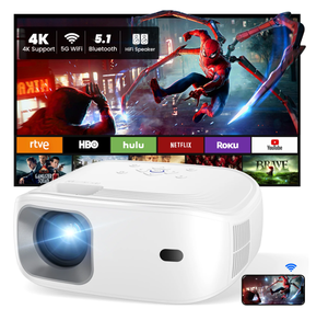 lot 607 image: HONPOW 4K Support Portable Projector with Wifi and Bluetooth Mini Projector