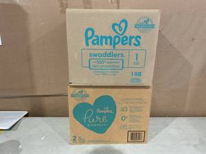 lot 288 image: LOT OF Pampers Diapers Sizes 1&2