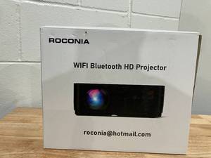 lot 599 image: ROCONIA 5G WiFi Bluetooth 4K Support Native 1080P, 15000LM Full HD Movie Projector