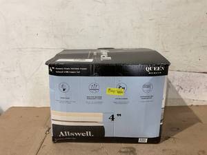 lot 220 image: Queen Size Allswell 4 Memory Foam Mattress Topper Infused with Copper Gel
