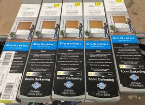 lot 296 image: LOT OF 5 Mainstays 1 Cordless Vinyl Room Darkening Mini Blinds Khaki