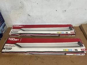 lot 136 image: LOT OF 2 Hyper Tough 4-FT 10,000 Lumen Plug-In 4-Tube Integrated LED Shop Light Fixture
