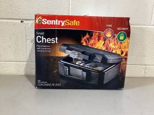 lot 469 image: SentrySafe 1200 Fire-Resistant Box with Key Lock 0.18 Cu. ft.