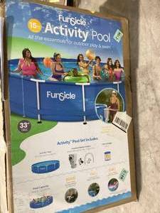 lot 42 image: Funsicle 15 ft Activity Above Ground Frame Swimming Pool, with Filter Pump, Round, Age 6 & up