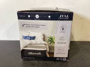 lot 699 image: Full Size Allswell 3 Sleep Cool Memory Foam Mattress Topper Infused with Graphite