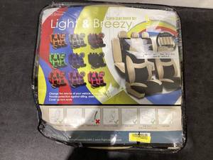 lot 701 image: FH Group Full Set Light and Breezy Car Interior Covers-Front and Rear Split Bench Seat Covers,Universal Fit for Cars