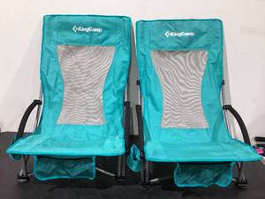 lot 505 image: 2PCS KingCamp Folding Backpack Beach Chairs, Sturdy & Lightweight High Back Camping Chair