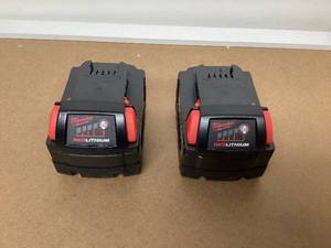lot 558 image: LOT OF 2 Milwaukee M18 Lithium-Ion 18V 5Ah Extended Capacity Battery 48-11-1852