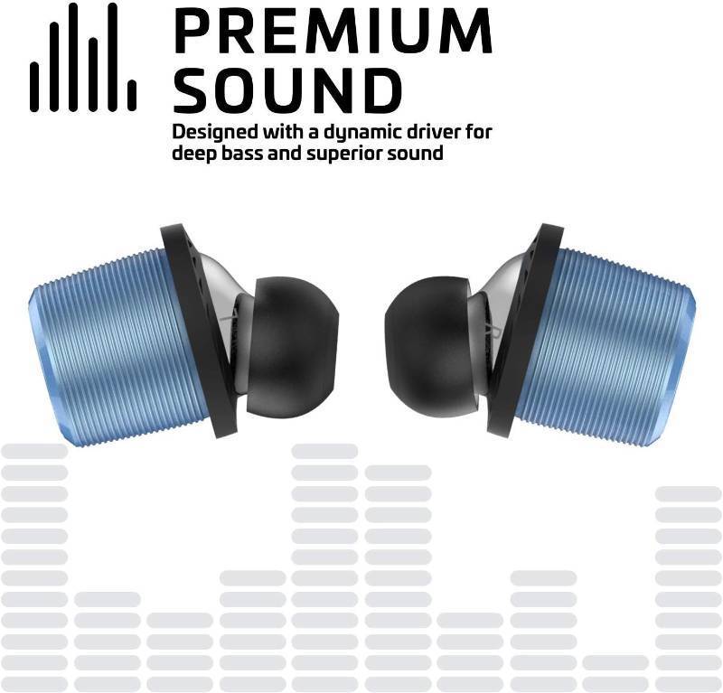 lot 711 image: Ascent Micro True Wireless Earbud Headphones 17 Hours, Bluetooth 5, Small Headphones & Charging Case (Slate Gray)