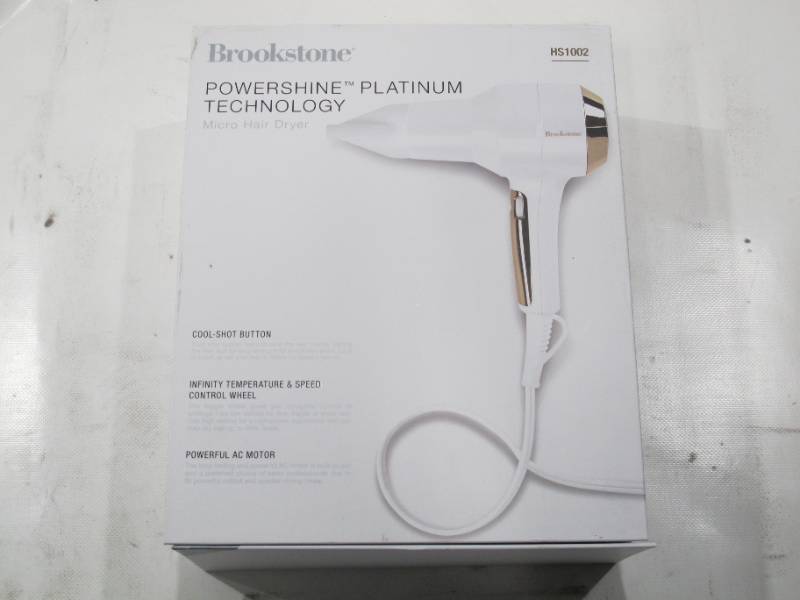 lot 725 image: Brookstone Powershine Platinum Professional Blow Dryer - White