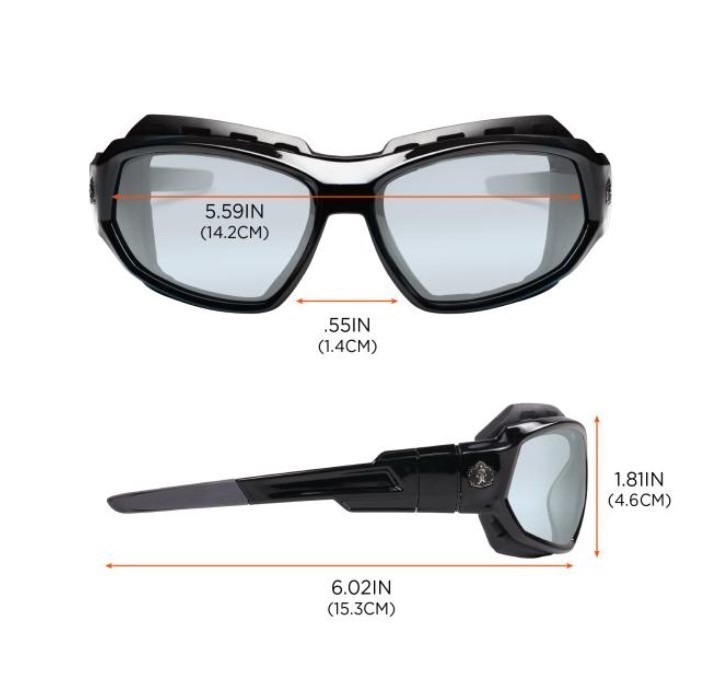 lot 727 image: NEW 2 Pack of Ergodyne Skullerz LOKI Convertible Safety Spoggles w Strap -Black-IndoorOutdoor Lens