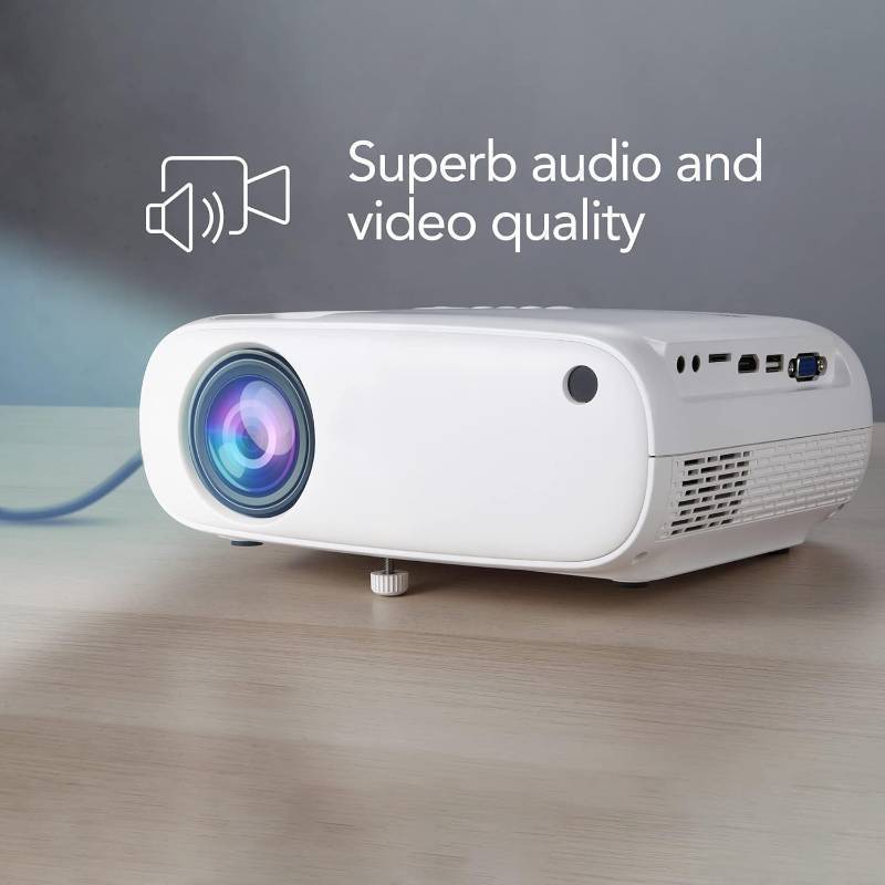 lot 901 image: Dartwood Premium 1080P FHD Projector - Portable Home Theater Projector with Built-in Speaker